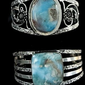 Elegant Silver and Blue Stone Bracelet